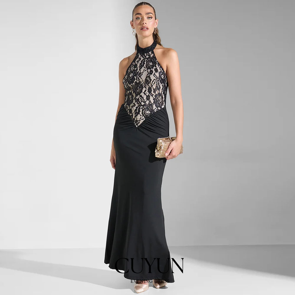 Women'S Formal Dinner Wear - CUYUN personnalisé noir Sexy dentelle robes