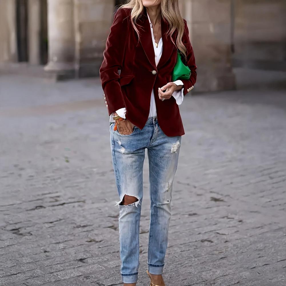 Women Formal Wear Types - Tuxedos de bureau en velours pour