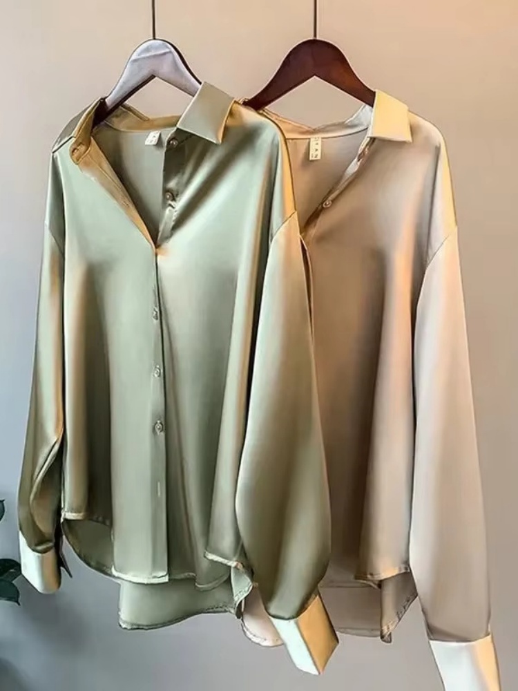Silk Blouse Button - Chemisier ample élégant en satin pour