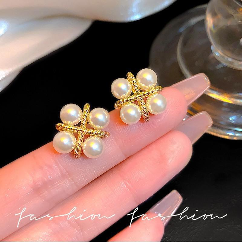 Pearl Earring Stud - Boucles d'oreilles clous vintage de luxe