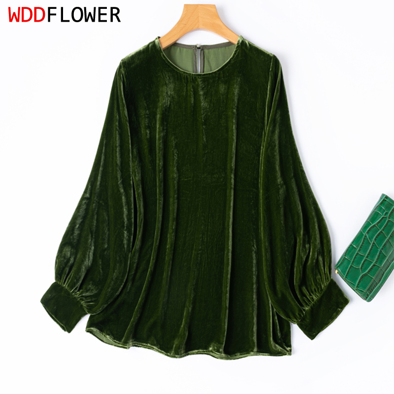 Silk Blouse Button - Chemisier en velours de soie pour
