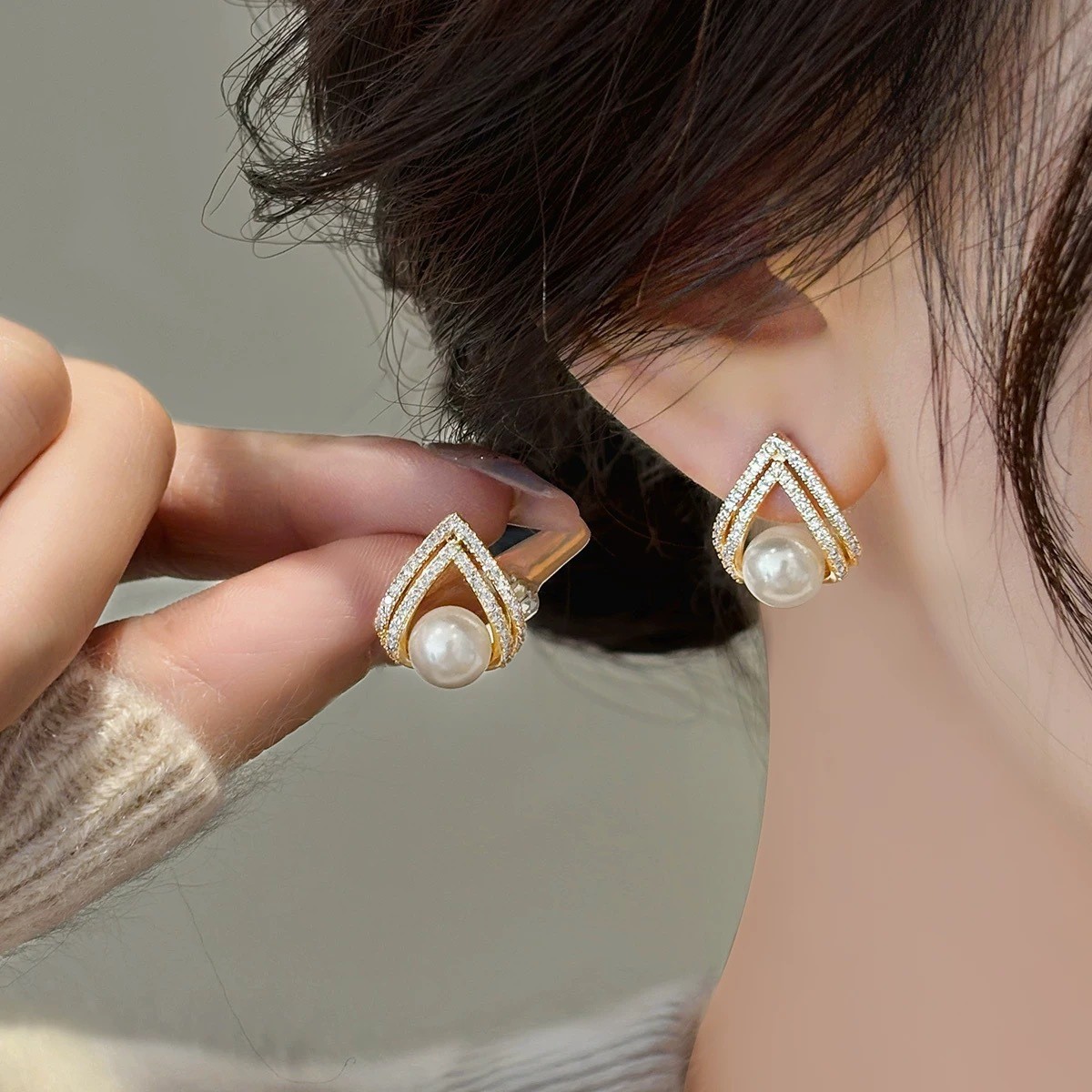 Boucles d'oreilles clous en ar - Pearl Earring Stud avis et prix