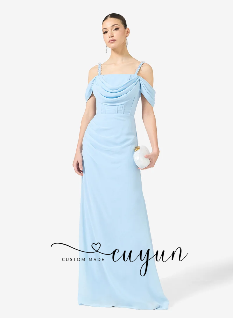 CUYUN personnalisé bleu ciel r - Women'S Formal Dinner Wear avis et prix