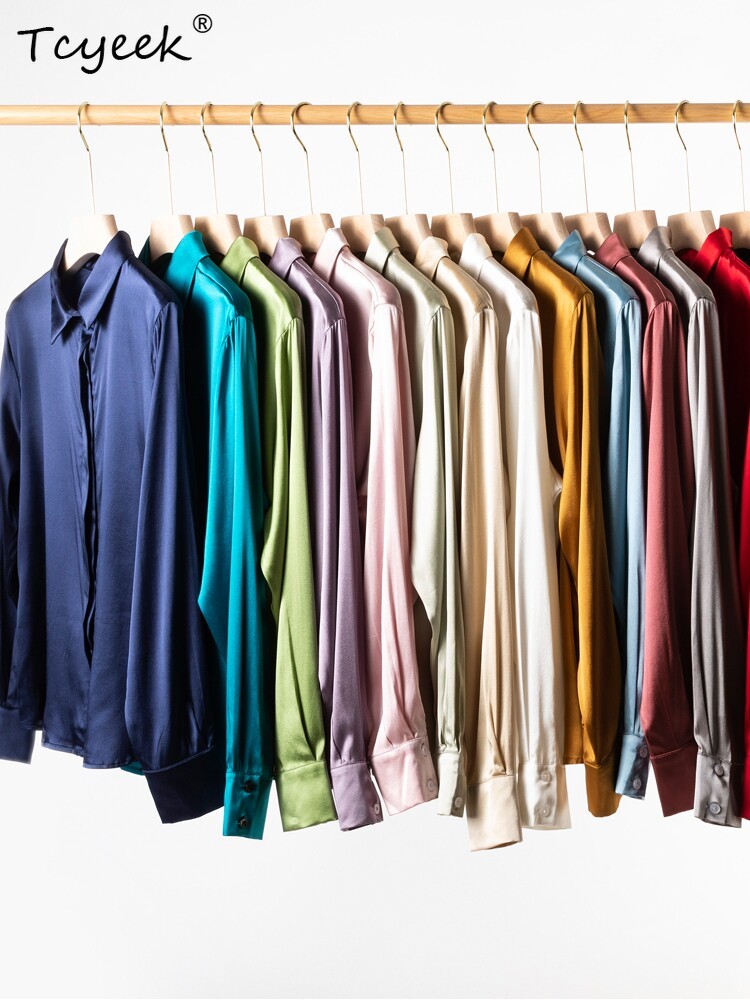 Tcyeek – hauts en soie de mûri - Silk Blouse Button avis et prix