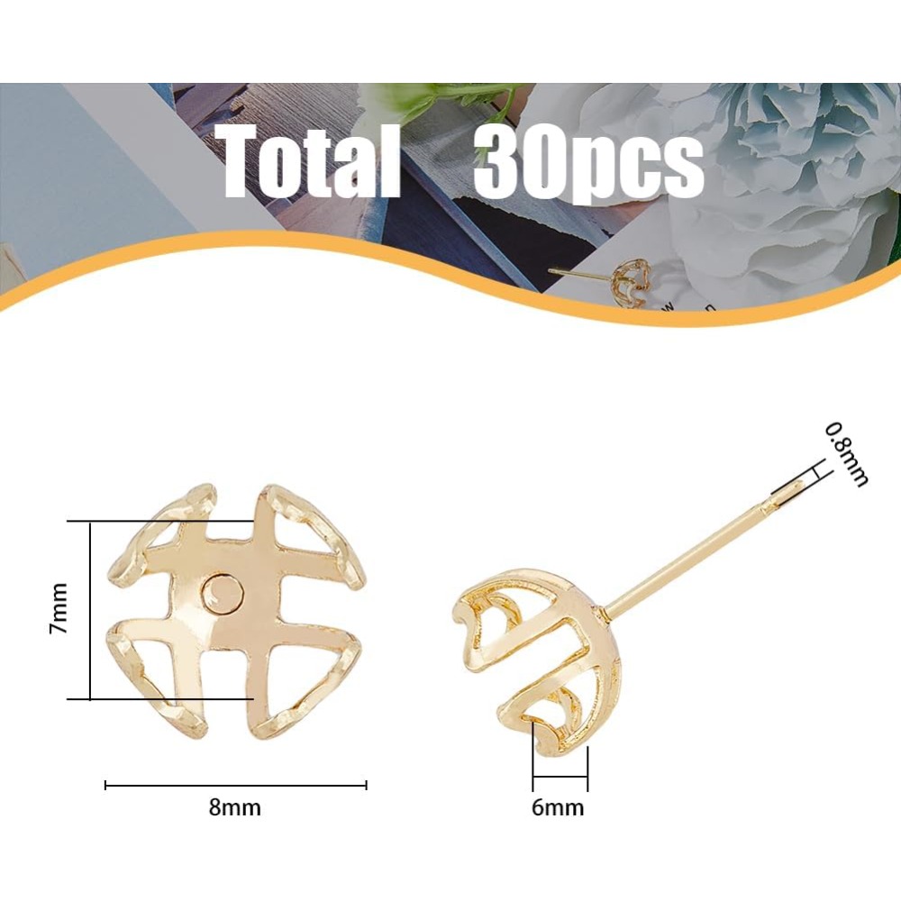 30 pièces de montage de boucle - Pearl Earring Stud avis et prix