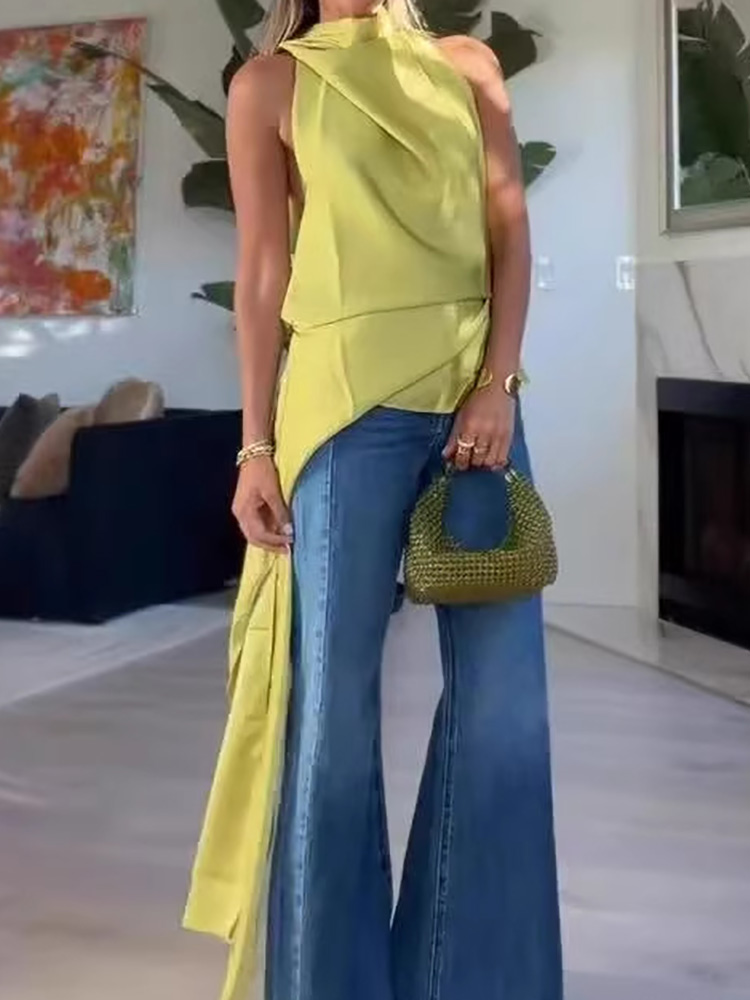 Chemisier Chic Halter à Lacets - Women Formal Wear Tops avis et prix