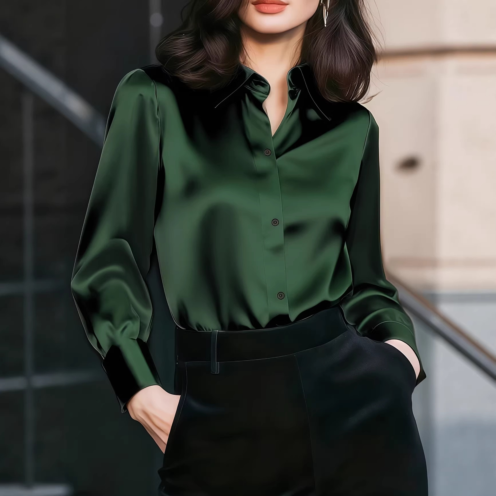 Chemisier pour femmes en satin - Women'S Elegant Formal Wear avis et prix